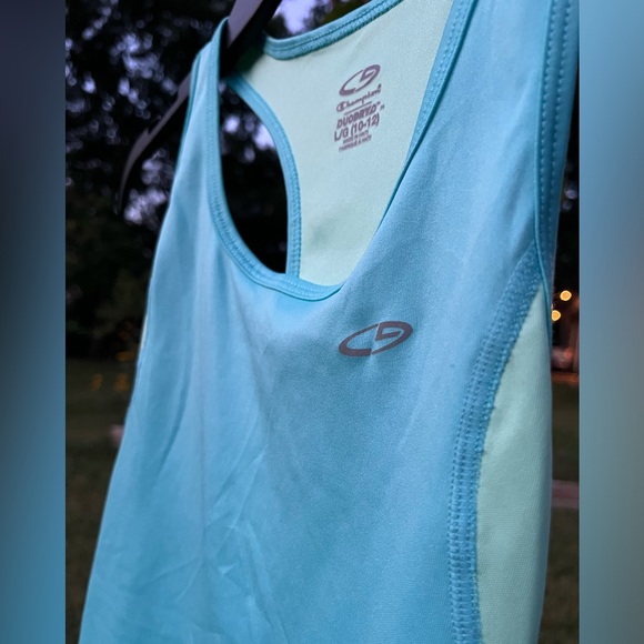 Champion Girls 10/12 Blue-Green/Aqua Athletic Racerback Tank - Picture 3 of 9